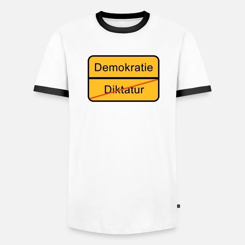 Demokratie oder Diktatur Männer Kontrast-T-Shirt
