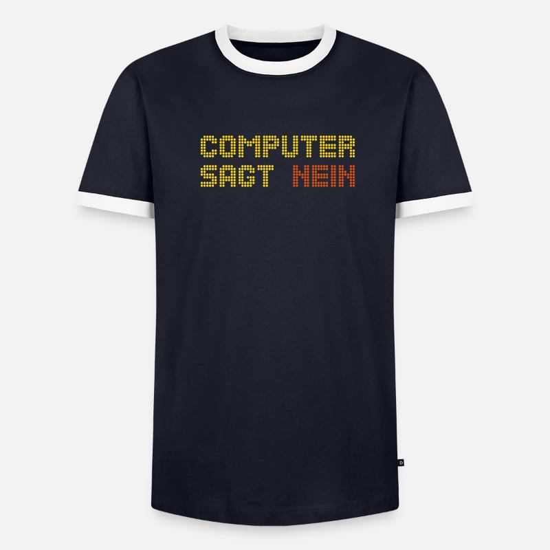 computer sagt nein 2 Männer Kontrast-T-Shirt