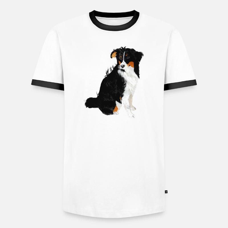 Aussie Nanouk, sitzend - Aquarell Männer Kontrast-T-Shirt