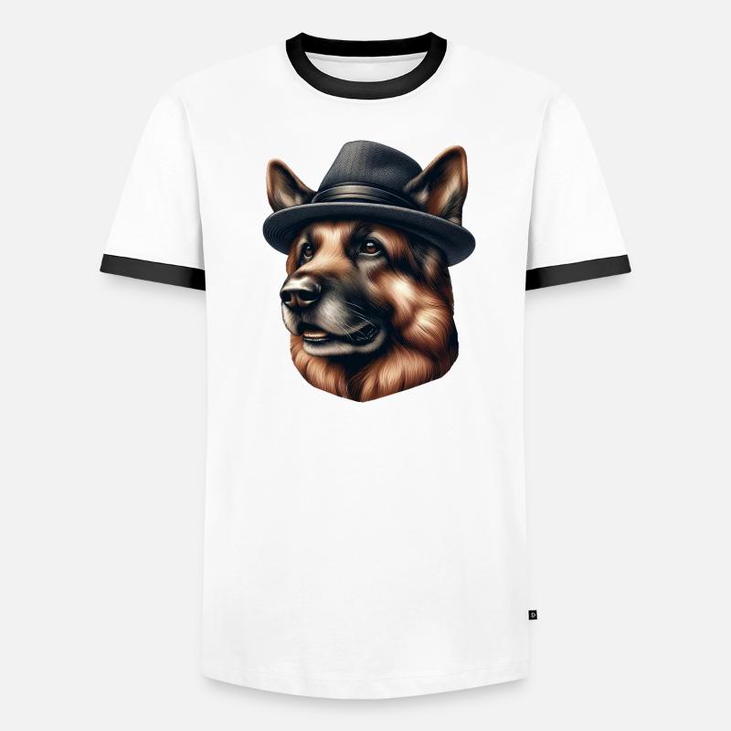 German Shepherd The Mobster Men's Ringer Shirt