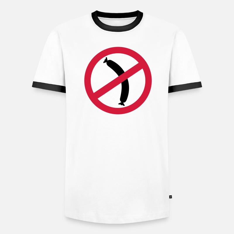 Wurst - Vegetarier Männer Kontrast-T-Shirt