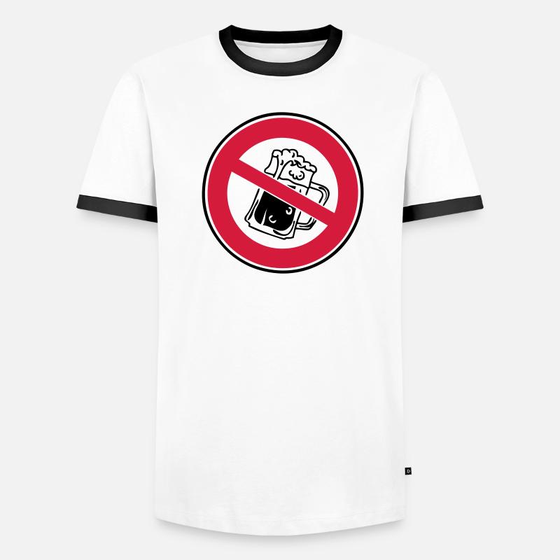 panneau interdit boisson biere1 alcool T-shirt contrasté Homme