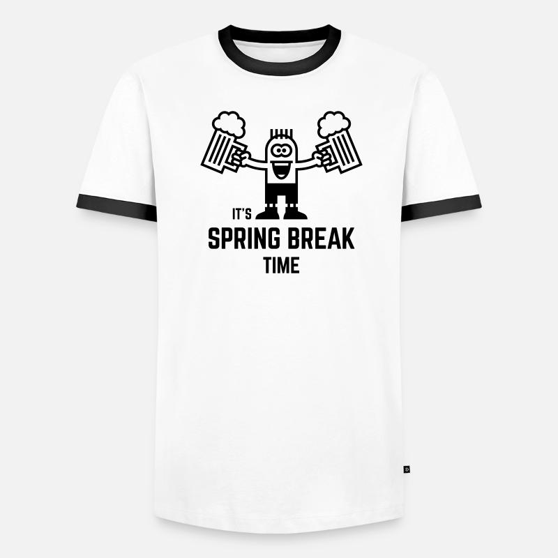 It's Spring Break Time (Beer / 1C) Men's Ringer Shirt