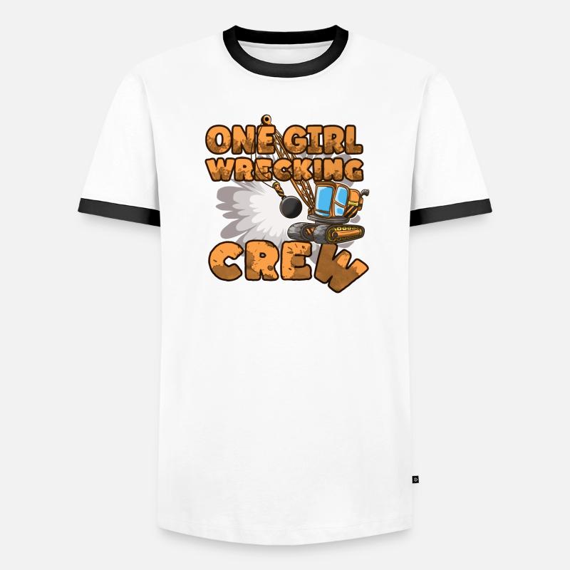 Bagger Baustelle Bauarbeiterin Mädchen I Geschenk Männer Kontrast-T-Shirt