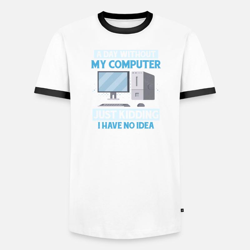 Never Worked In Tech Support Tech Support Computer Men's Ringer Shirt