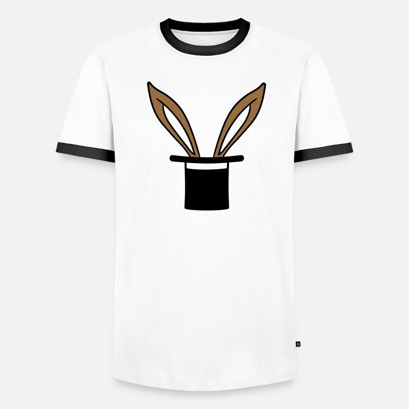 Lapin Chapeau Haut de forme Wizard Lapin Wizard Trick T-shirt contrasté Homme