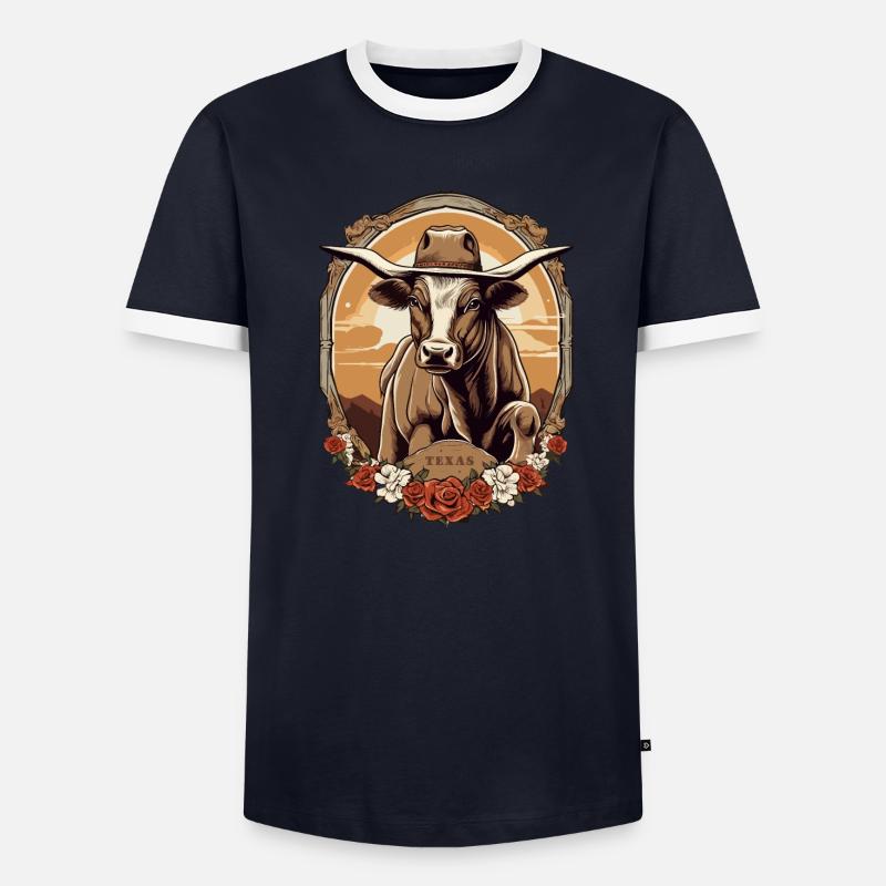 Cavalier de taureau du Texas T-shirt contrasté Homme