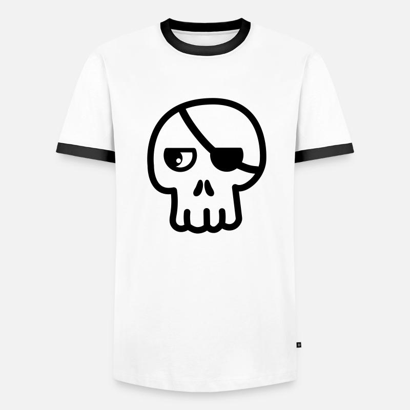 Skull Eye Patch Kawaii Men's Ringer Shirt