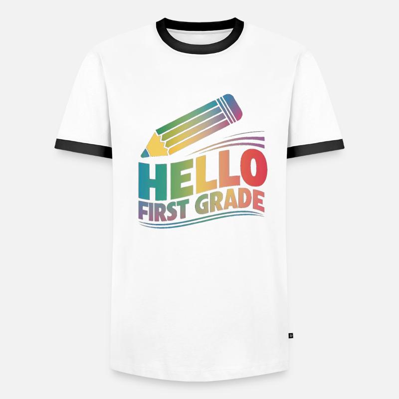 Hello First Grade Men's Ringer Shirt