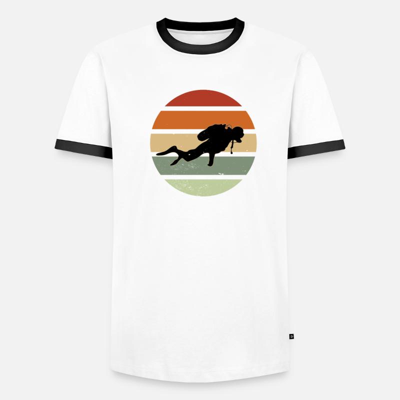 Plongeur silhouette plongée conception cadeau T-shirt contrasté Homme