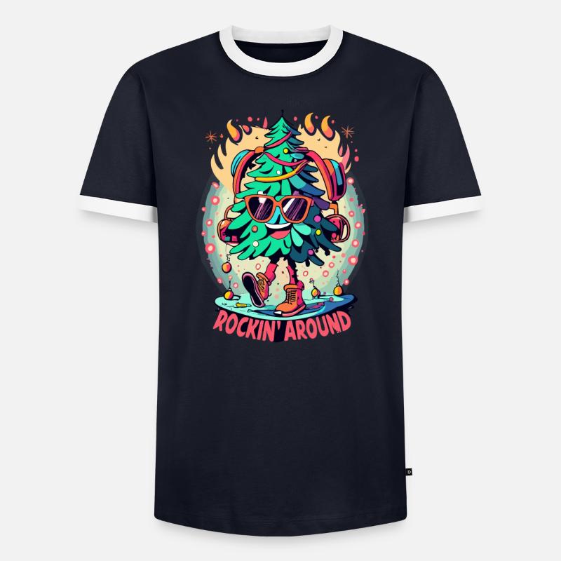 Rock n Roll Weihnachtsbaum! - Süßes Geschenk Männer Kontrast-T-Shirt