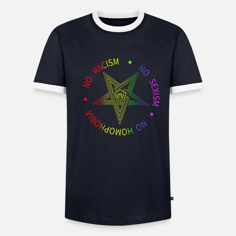Baphomet Pentagram Symbol Satanas - Pas de racisme T-shirt contrasté Homme