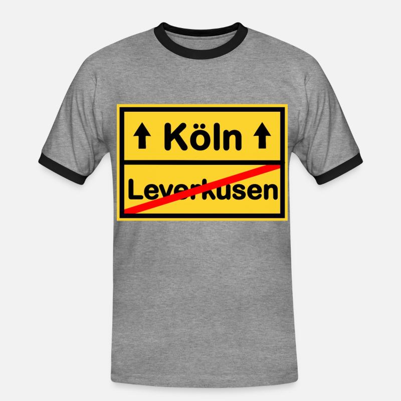 Nummer eins Köln - Männer Kontrast-T-Shirt - Grau meliert/Schwarz