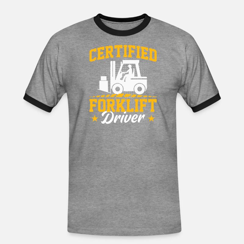 Staplerfahrer Gabelstaplerfahrer Gabelstapler Lohn - Männer Kontrast-T-Shirt - Grau meliert/Schwarz