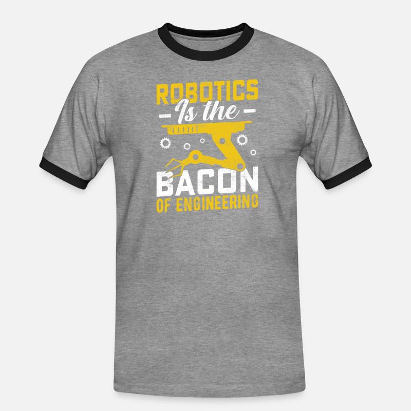 Roboter Programmierer Automatisierungstechniker - Männer Kontrast-T-Shirt - Grau meliert/Schwarz