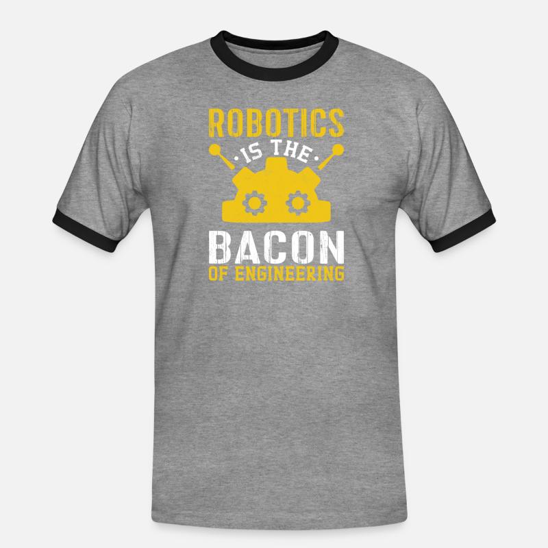 Roboter Programmierer Automatisierungstechniker - Männer Kontrast-T-Shirt - Grau meliert/Schwarz