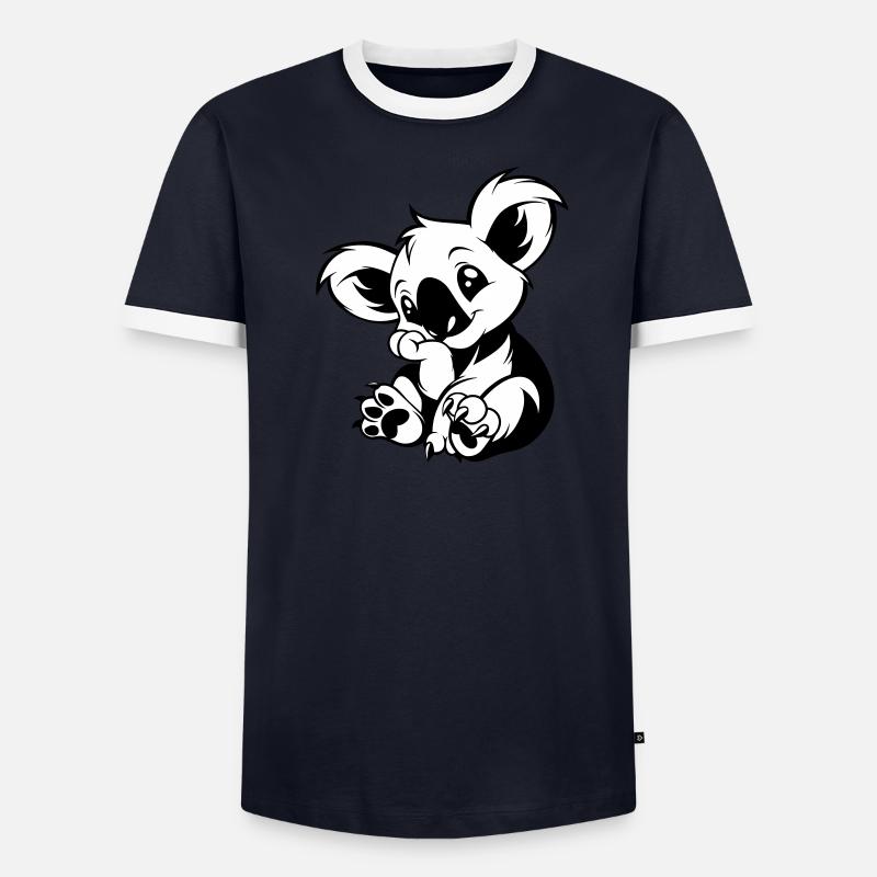 Süßer Koala sitzt verspielt Männer Kontrast-T-Shirt