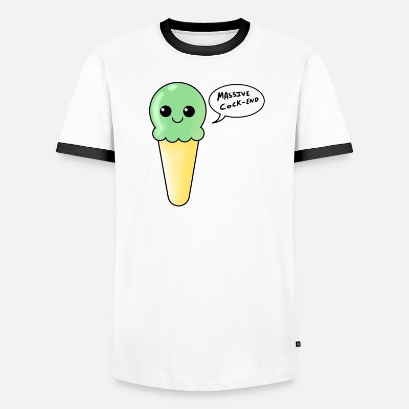 Minze Eiscreme - Massive Cock-End Männer Kontrast-T-Shirt