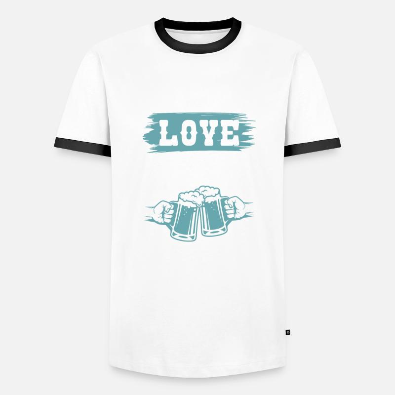 bier friede liebe Männer Kontrast-T-Shirt