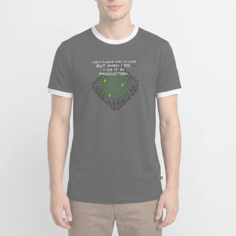 test code nerd joke proverbe pc programmeur geek i T-shirt contrasté Homme