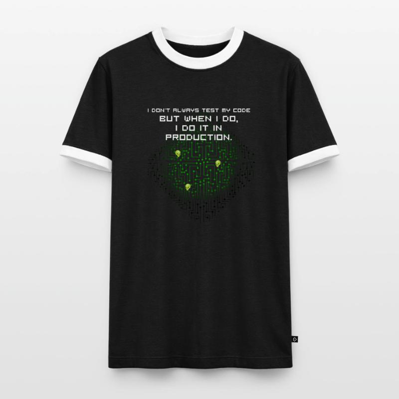 test code nerd joke proverbe pc programmeur geek i T-shirt contrasté Homme
