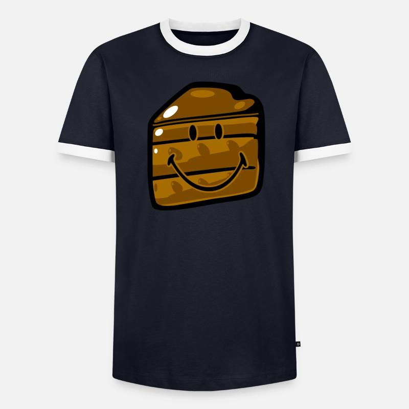 Smiley Cake Slice Männer Kontrast-T-Shirt