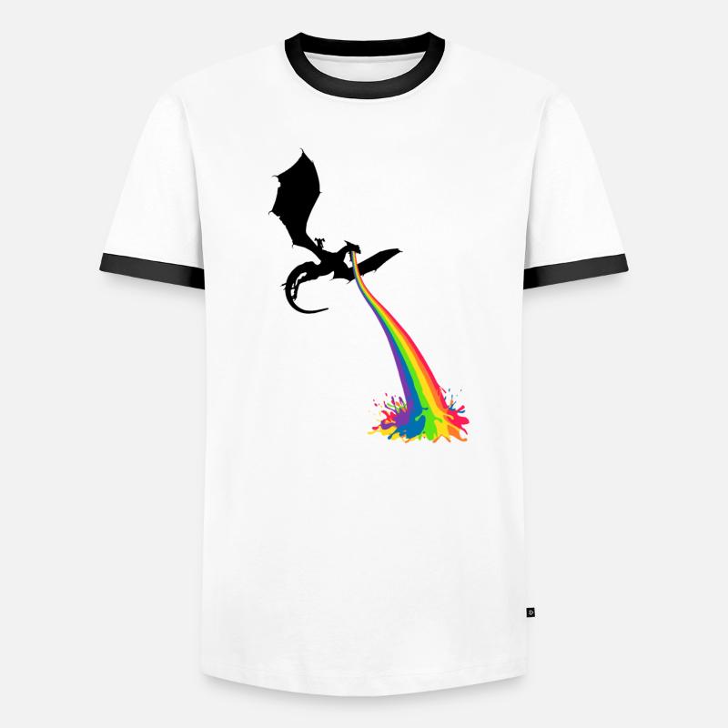 Rainbow Dragon Men's Ringer Shirt