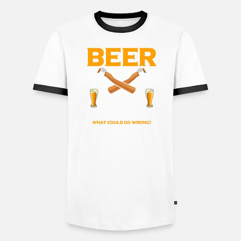Beer And Sharp Objects Axe Throwing Hatchet Ax Männer Kontrast-T-Shirt