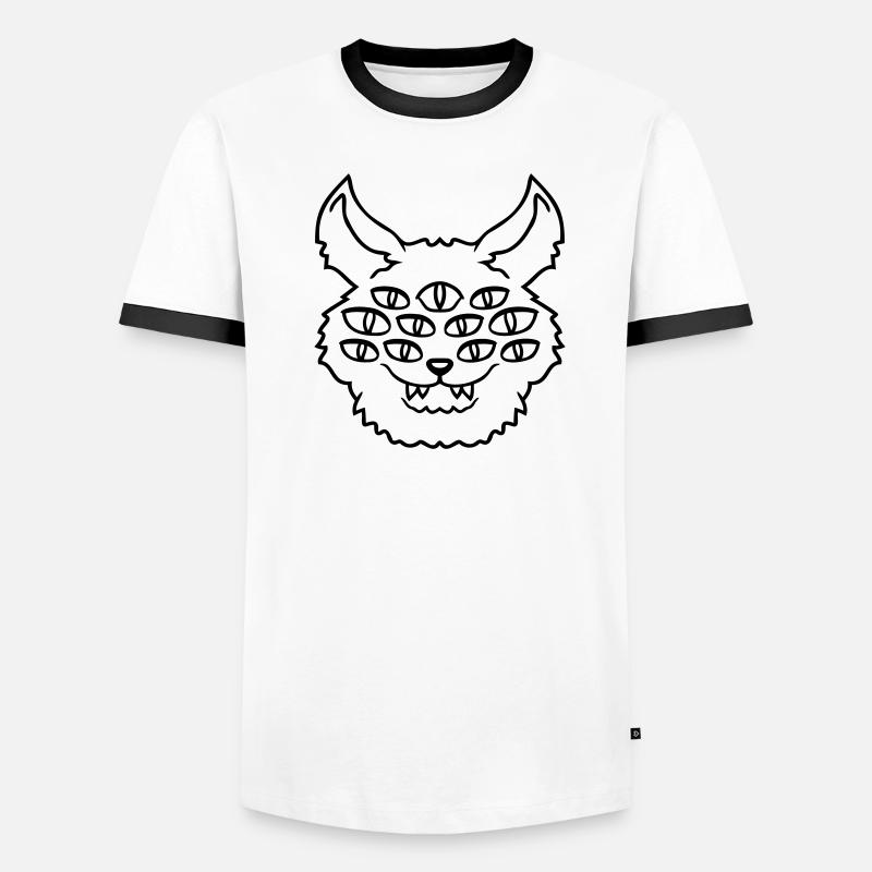 Cat Demon Many Eyes Devil Hell Evil Monster Men's Ringer Shirt