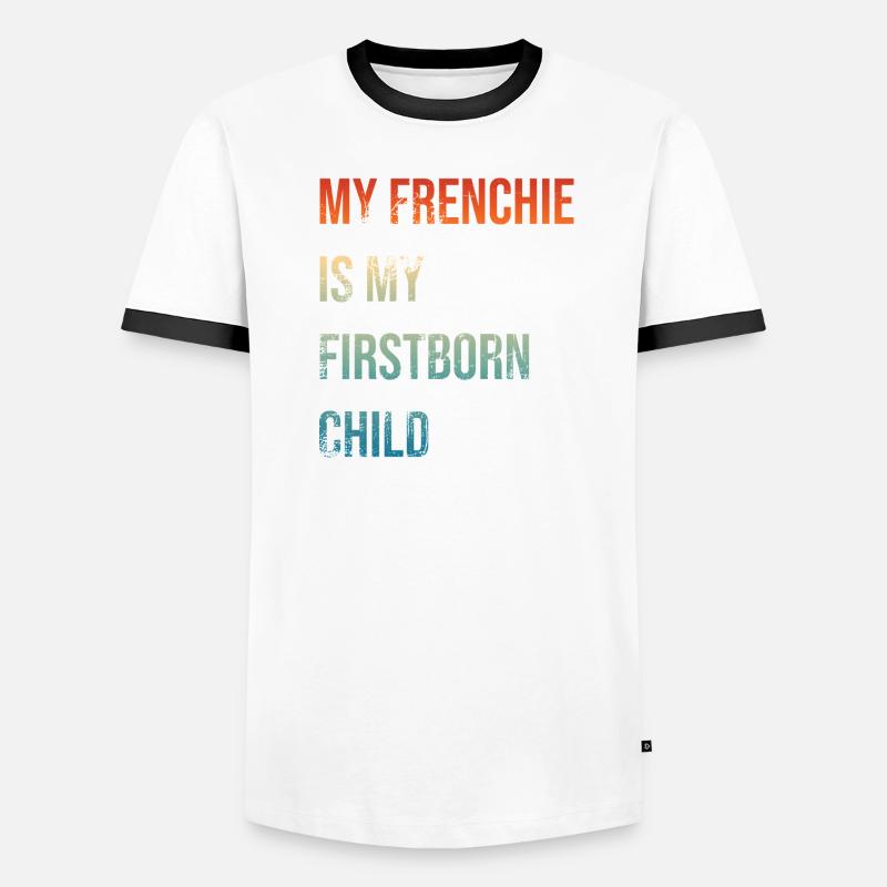 Frenchie Firstborn Männer Kontrast-T-Shirt
