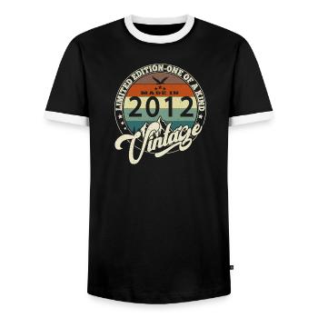 Jahrgang 2012 Best of 2012 - 13 Jahre alter Geburtstag - Männer Kontrast-T-Shirt - Schwarz/Weiß - Vorne - AI Model Female 172 light (172cm) & AI Model Male 178 light (178cm)