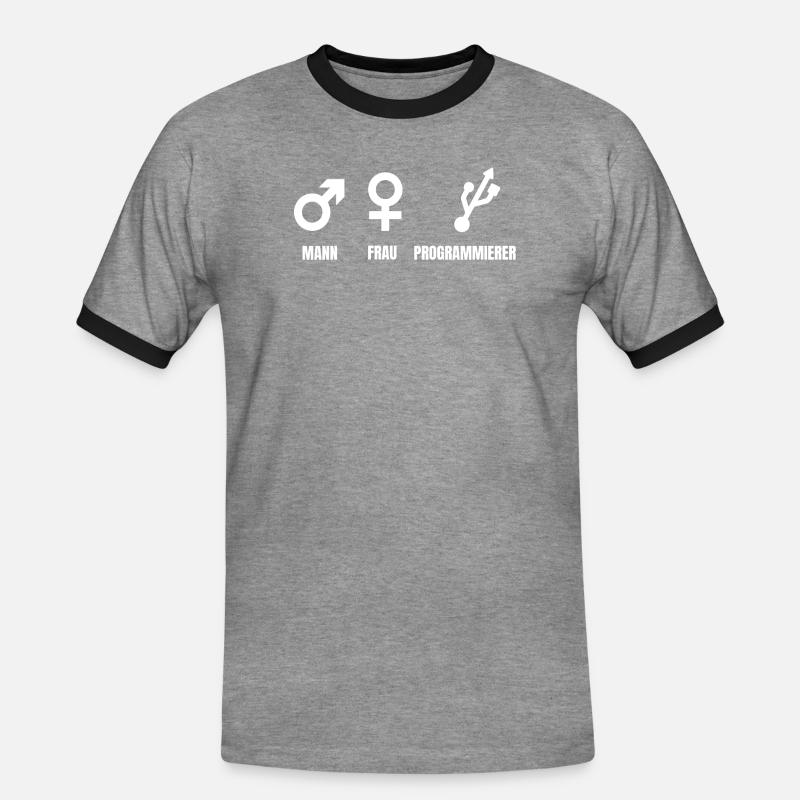 Programmierer - Männer Kontrast-T-Shirt - Grau meliert/Schwarz