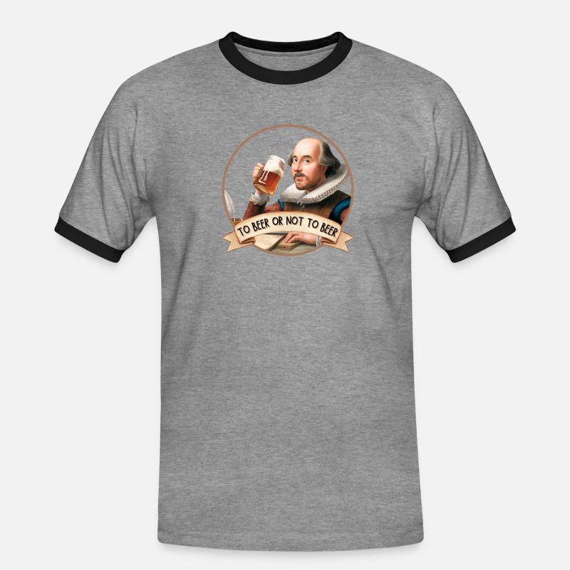 Sein oder nicht sein - Männer Kontrast-T-Shirt - Grau meliert/Schwarz