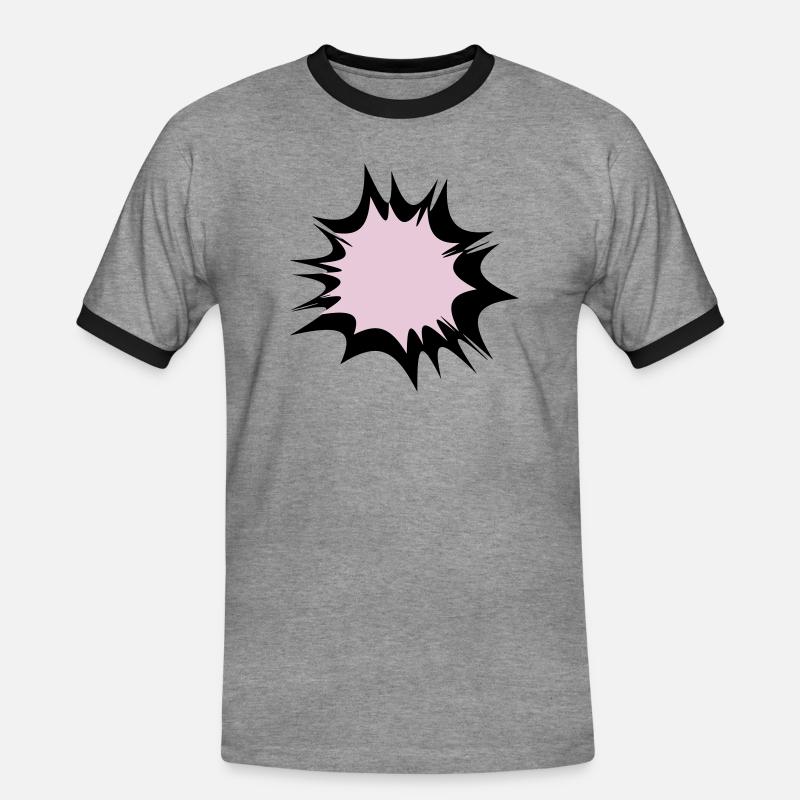 Comic Sprechblase Explosion - Männer Kontrast-T-Shirt - Grau meliert/Schwarz