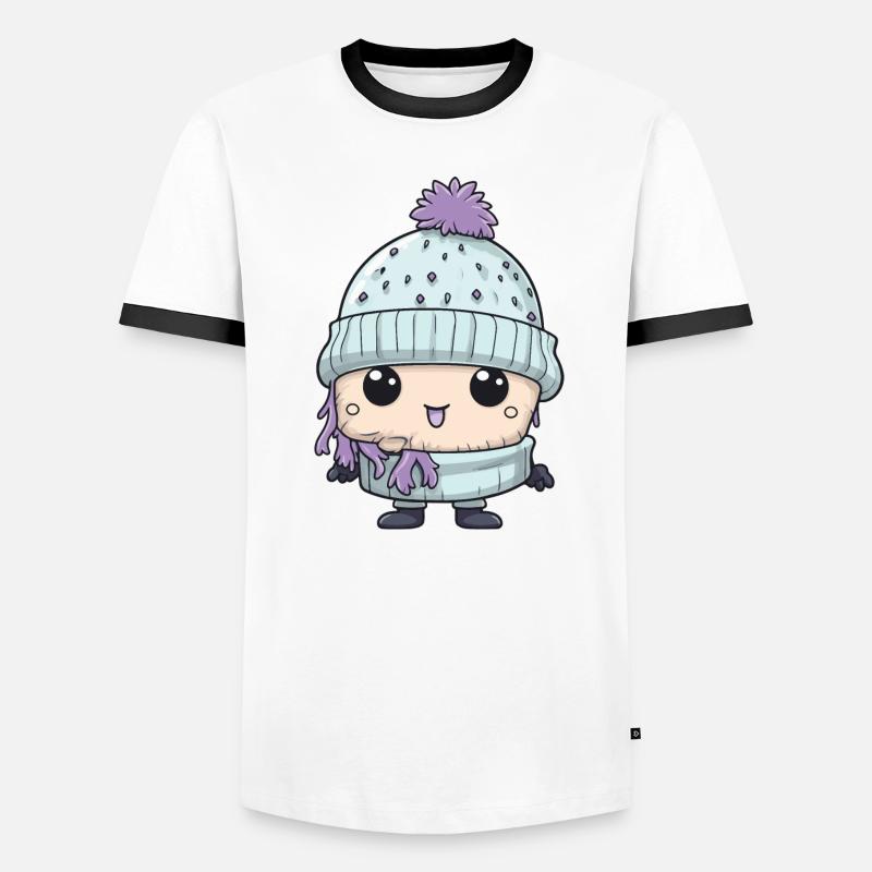 Winter Eskimo Comic Cute Men's Ringer Shirt