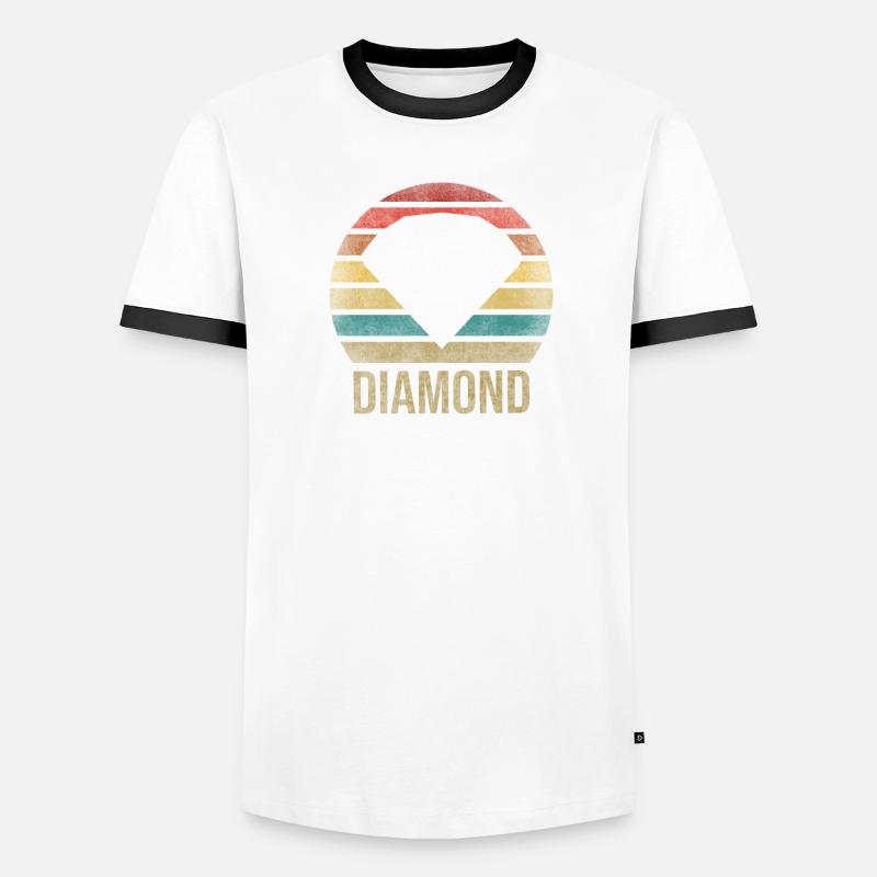 Ruby Gemstone Retro Sunset Männer Kontrast-T-Shirt