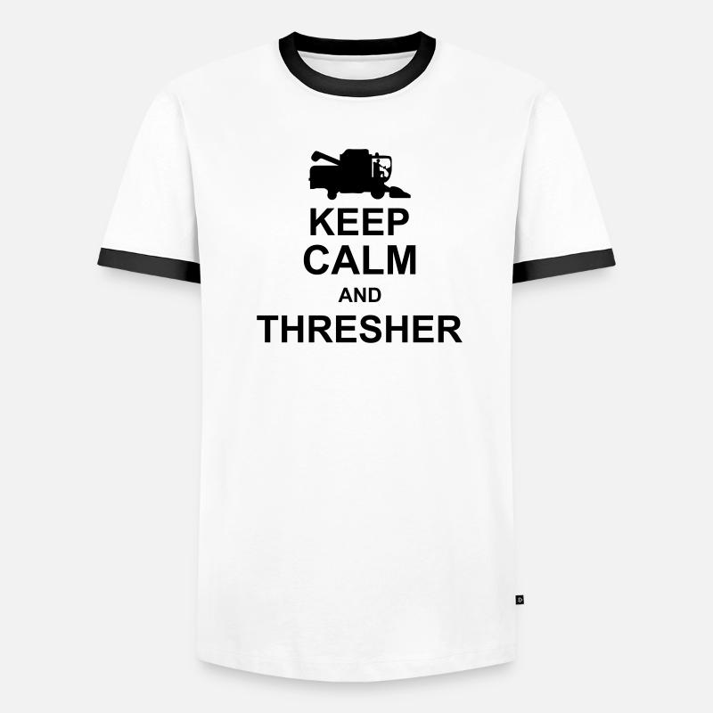 keep calm and thresher kg10 Men's Ringer Shirt
