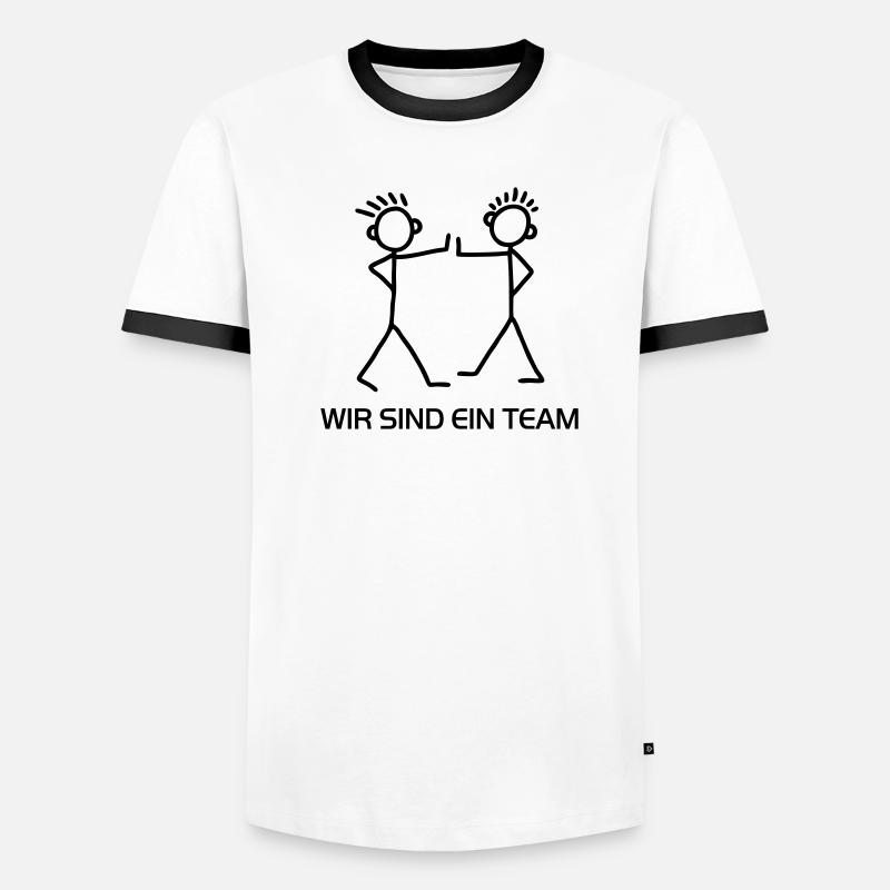 Strichmännchen - Wir sind ein Team Männer Kontrast-T-Shirt
