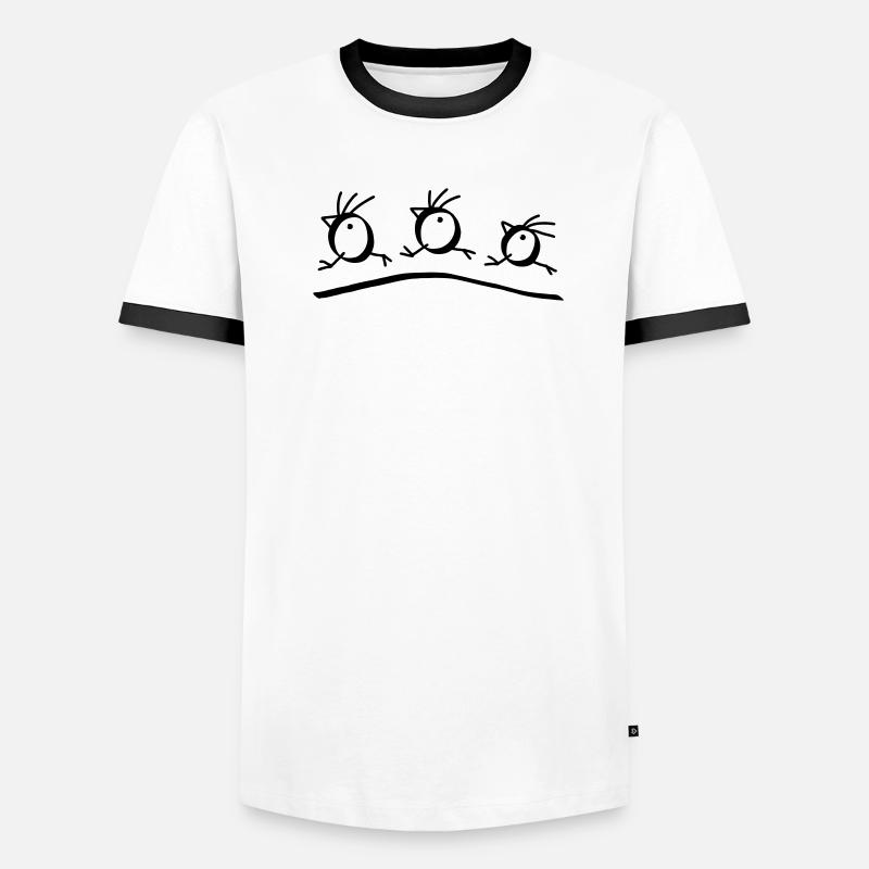 Exécutez 3 Oiseaux T-shirt contrasté Homme
