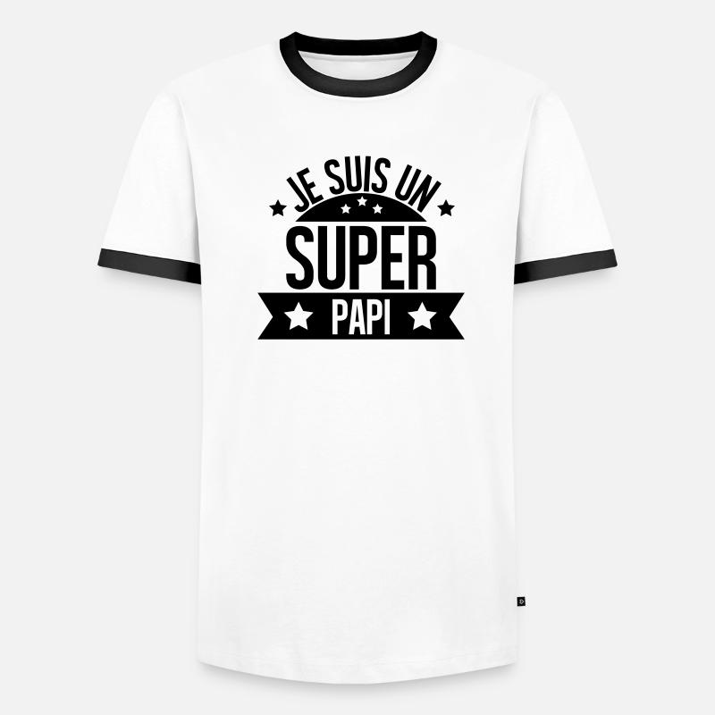 je suis un super papi T-shirt contrasté Homme
