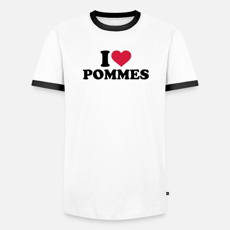 Pommes Männer Kontrast-T-Shirt