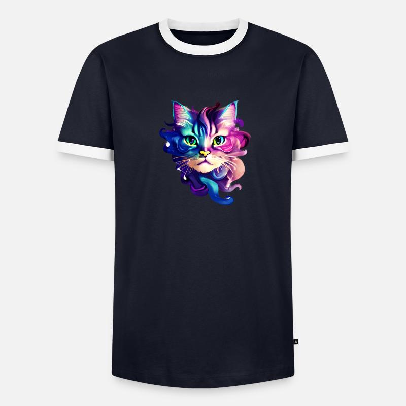 Chat sibérien T-shirt contrasté Homme