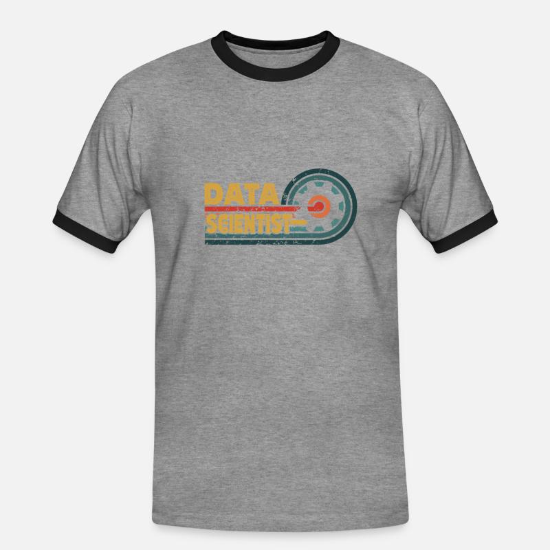 Daten Analytiker Datenschutz Beauftragter - Männer Kontrast-T-Shirt - Grau meliert/Schwarz