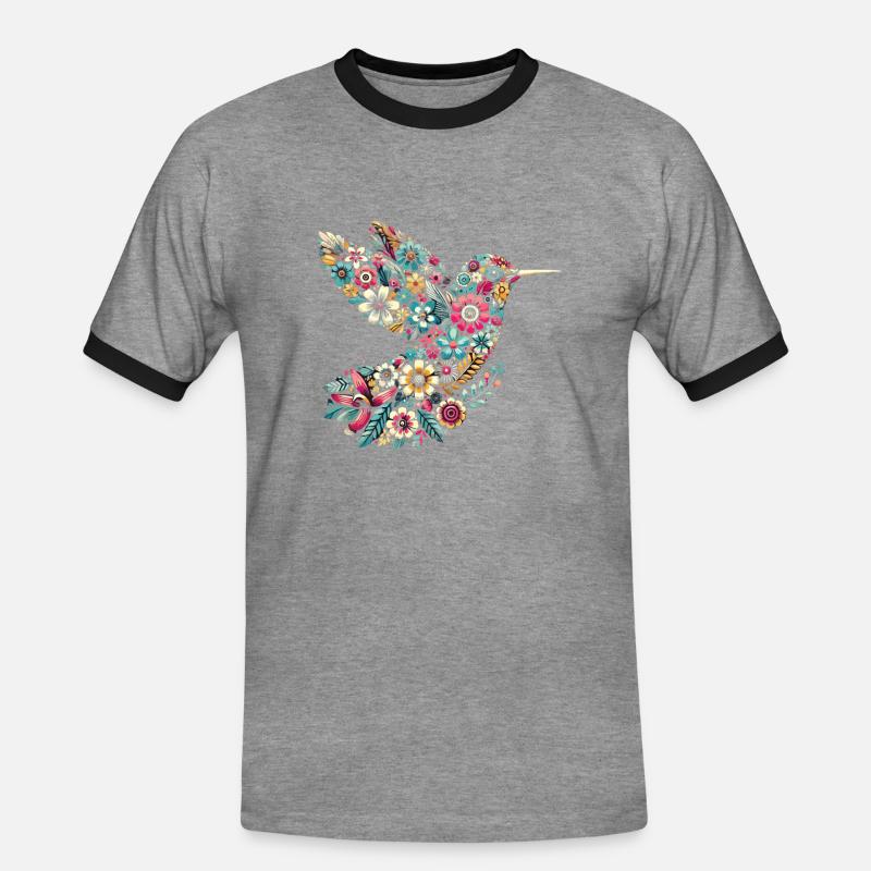 Exotisch - Männer Kontrast-T-Shirt - Grau meliert/Schwarz