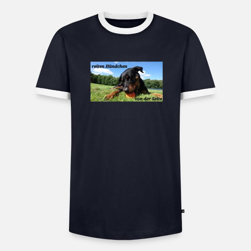 Hündchen Männer Kontrast-T-Shirt