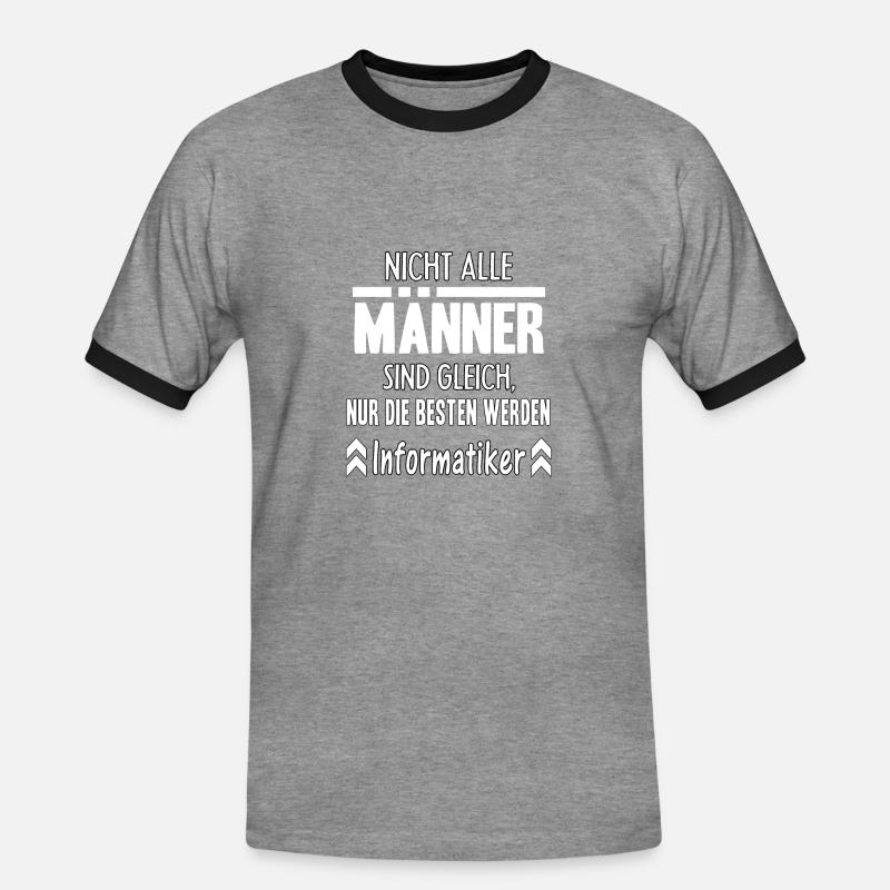 IT Informatiker Informatik EDV Administrator Admin - Männer Kontrast-T-Shirt - Grau meliert/Schwarz