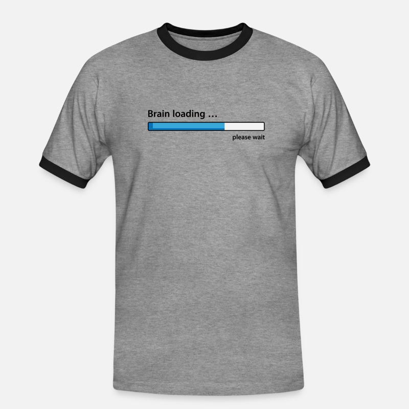 Brain loading please wait - Men's Ringer Shirt - heather grey/black