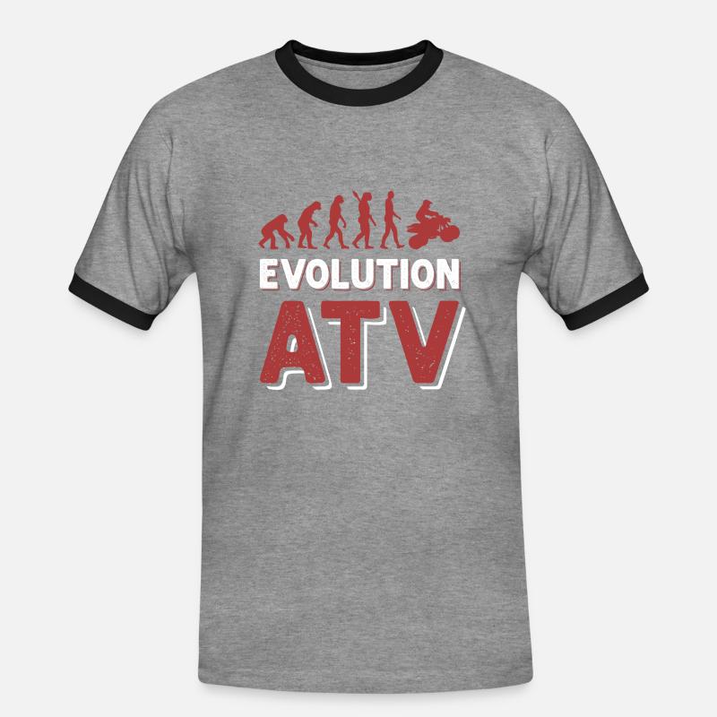 Quad Evolution Quadfahrer - Männer Kontrast-T-Shirt - Grau meliert/Schwarz