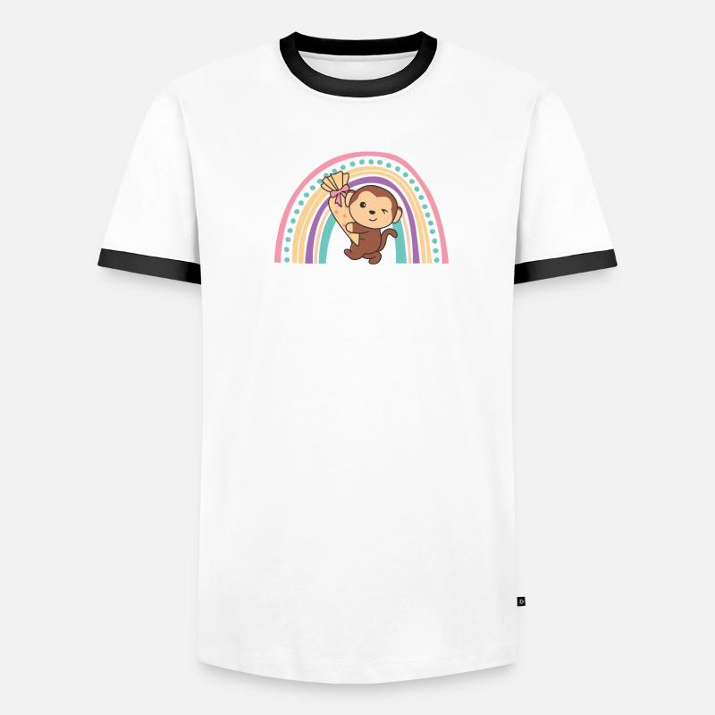 Schulkind 2023 Einschulung Affe Schule Männer Kontrast-T-Shirt