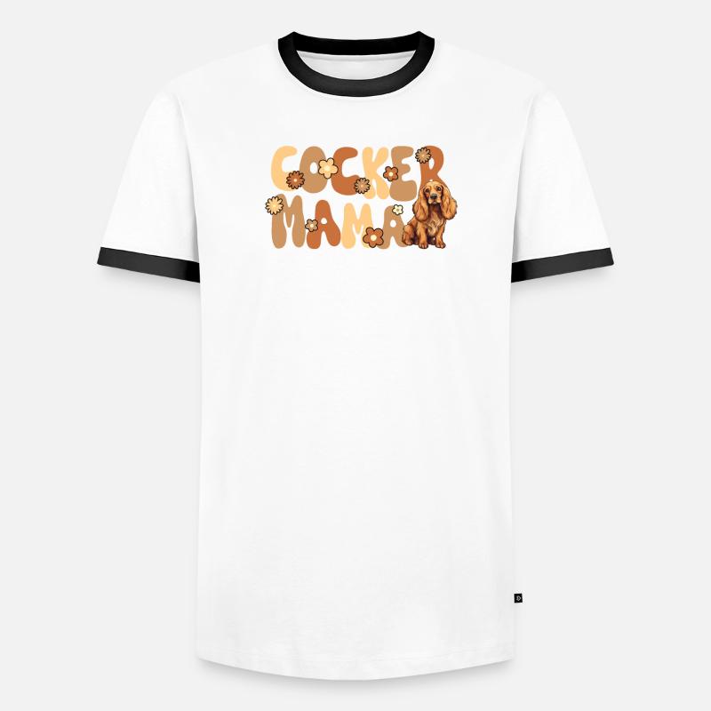 Cocker Épagneul Groovy Cocker Maman T-shirt contrasté Homme